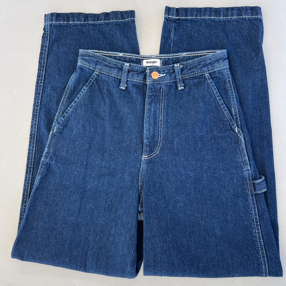 Wrangler Dark Blue High-Rise Wide Leg Jeans - Picture 15 of 16